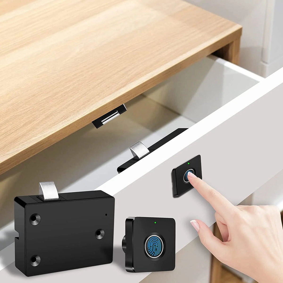 Fingerprint cabinet lock, keyless