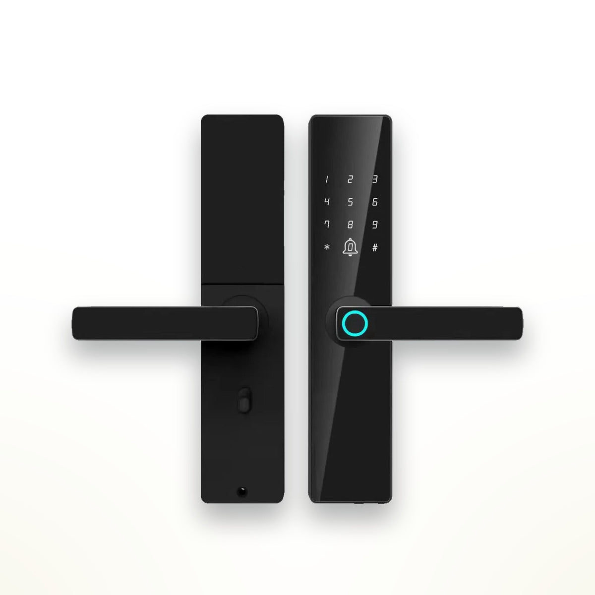 Smart door lock with fingerprint, code, card and key