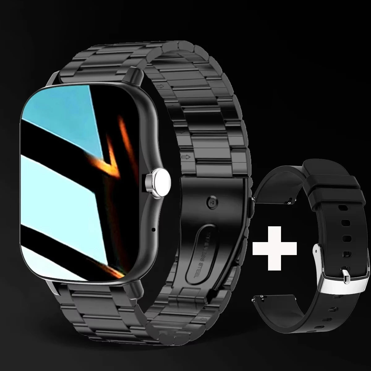 Square smart watch with Bluetooth calling – view 5