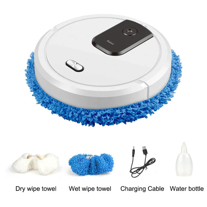 Mop robot with rotating pad and humidifying spray – view 2