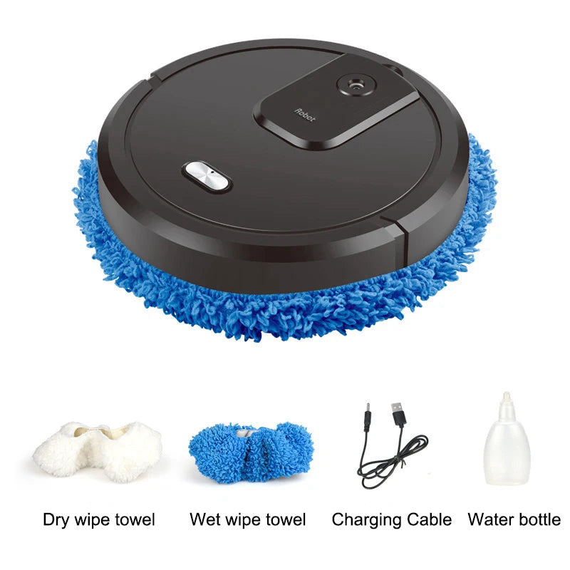 Mop robot with rotating pad and humidifying spray – view 3