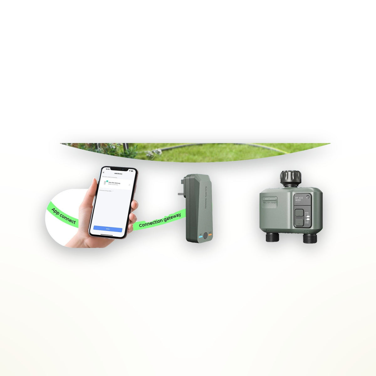 Smart 2-zone hose timer with Wi-Fi gateway, Tuya – view 2