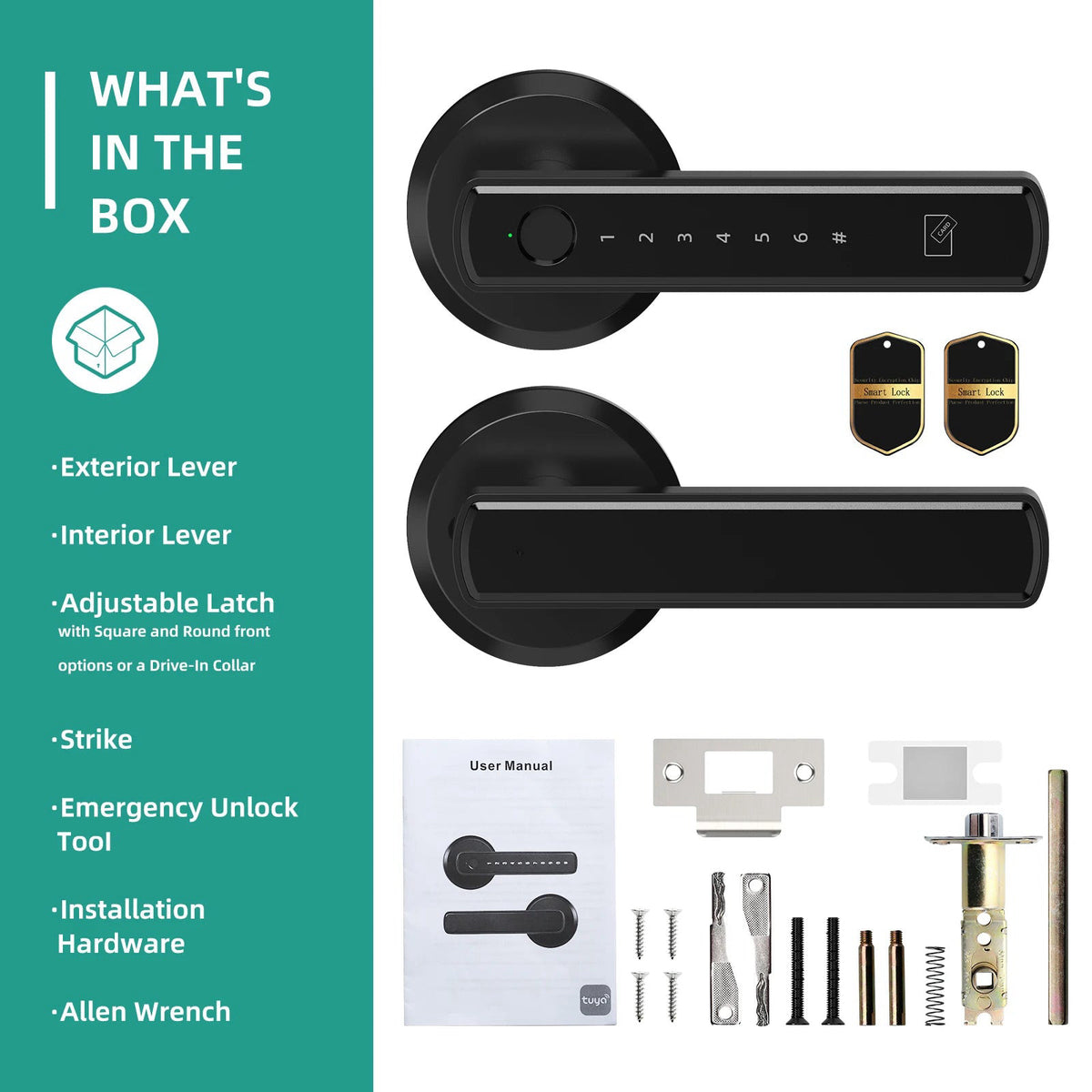 Viladepot D6 fingerprint lever lock with keypad and app – view 2