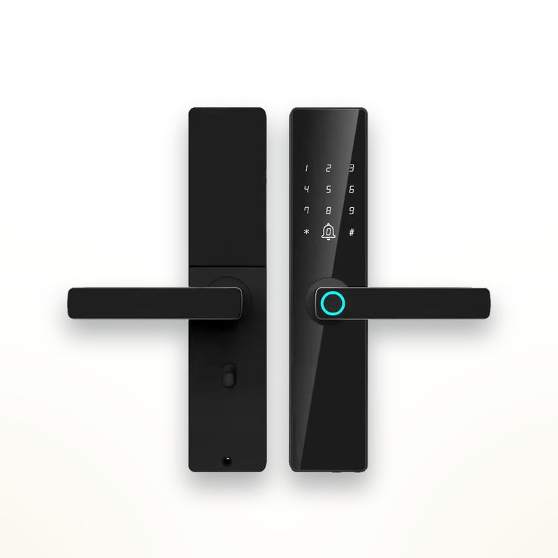 Smart door lock with fingerprint, code, card and key