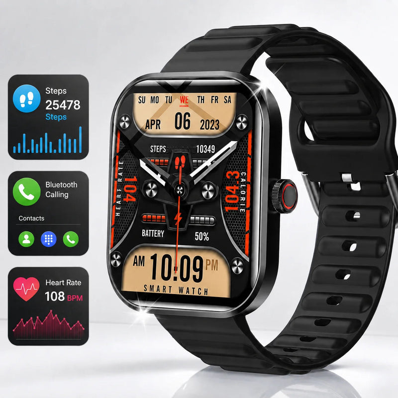 Smart watch with 2.01" display and Bluetooth calling