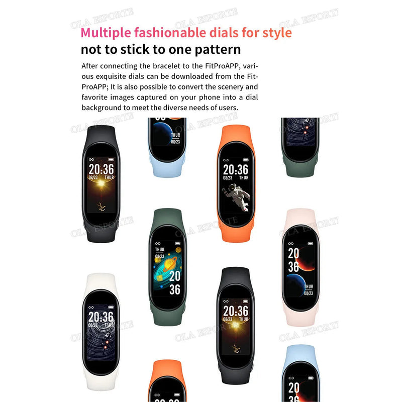Slim fitness band with heart rate and blood pressure