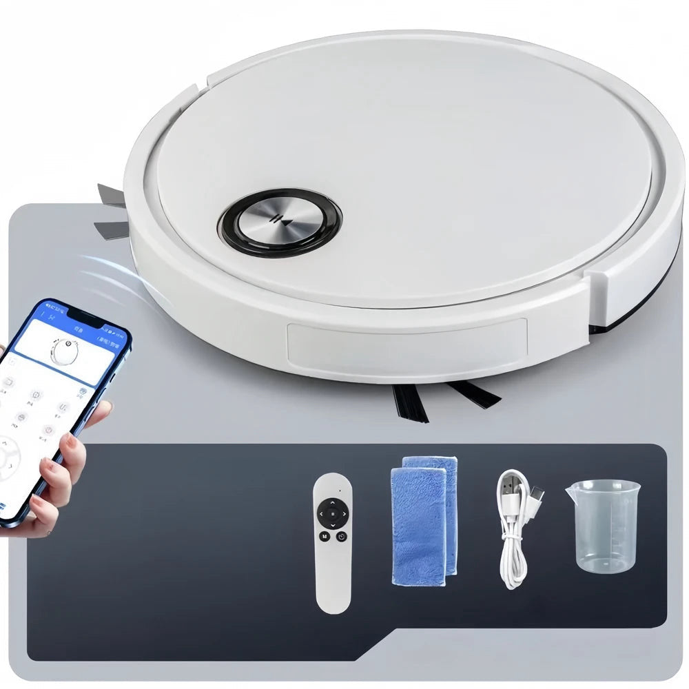 Slim robot vacuum and mop with app and remote – view 3