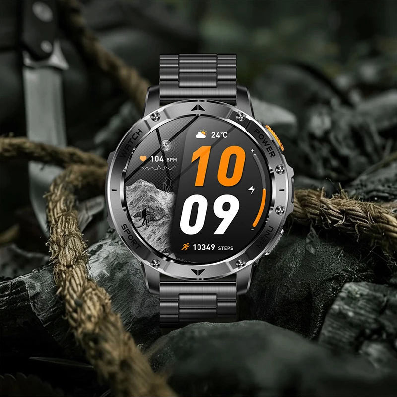 Rugged smart watch with flashlight and 1.7" display