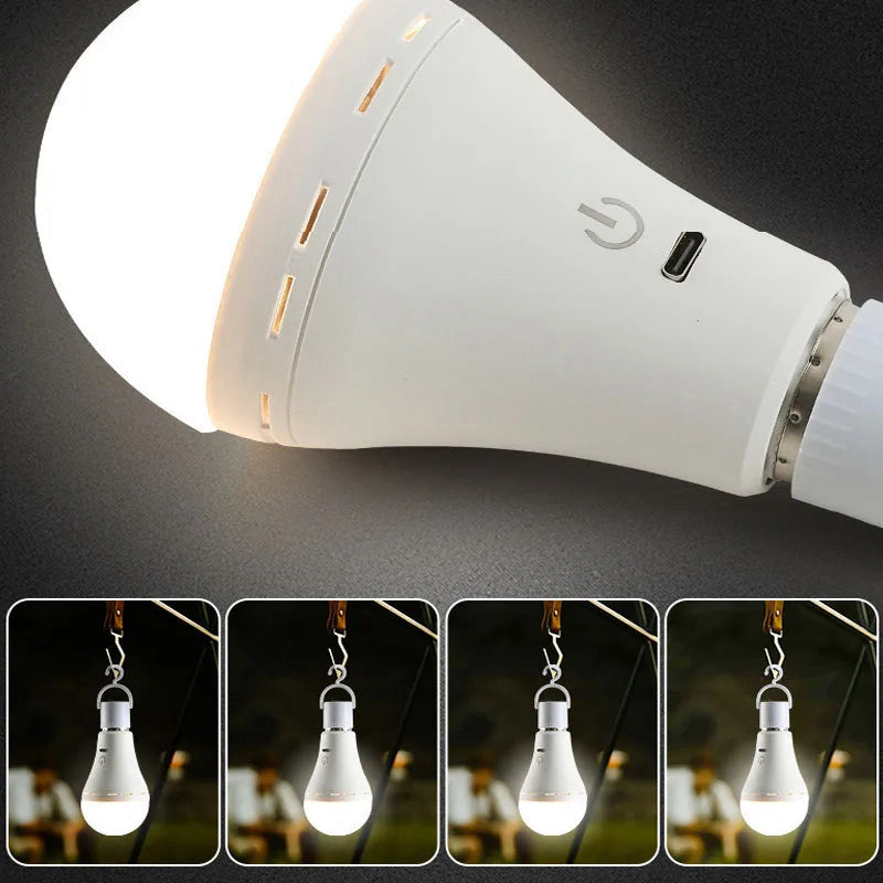 Rechargeable E27 LED bulb with remote, RGB and white
