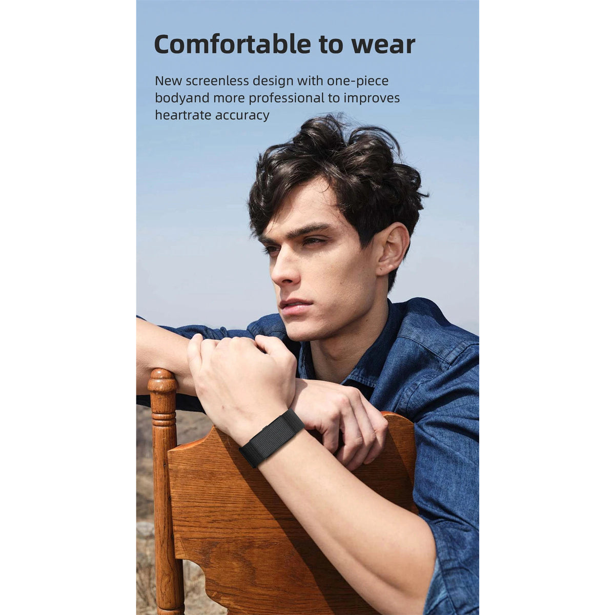 Screenless fitness band with AI health analysis – view 2