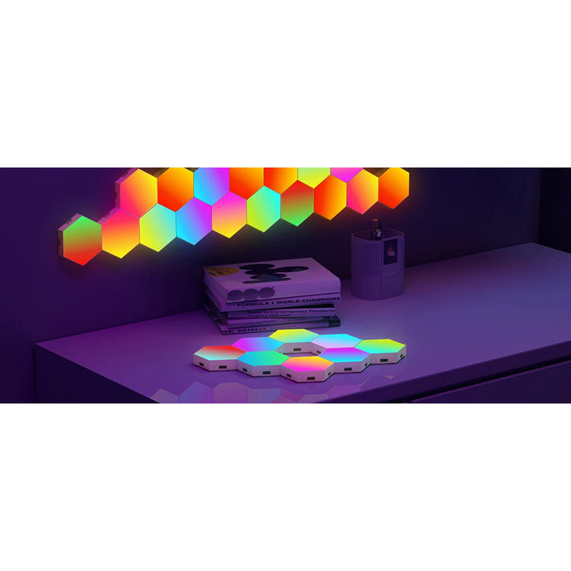Hexagon LED wall panels with app and music sync