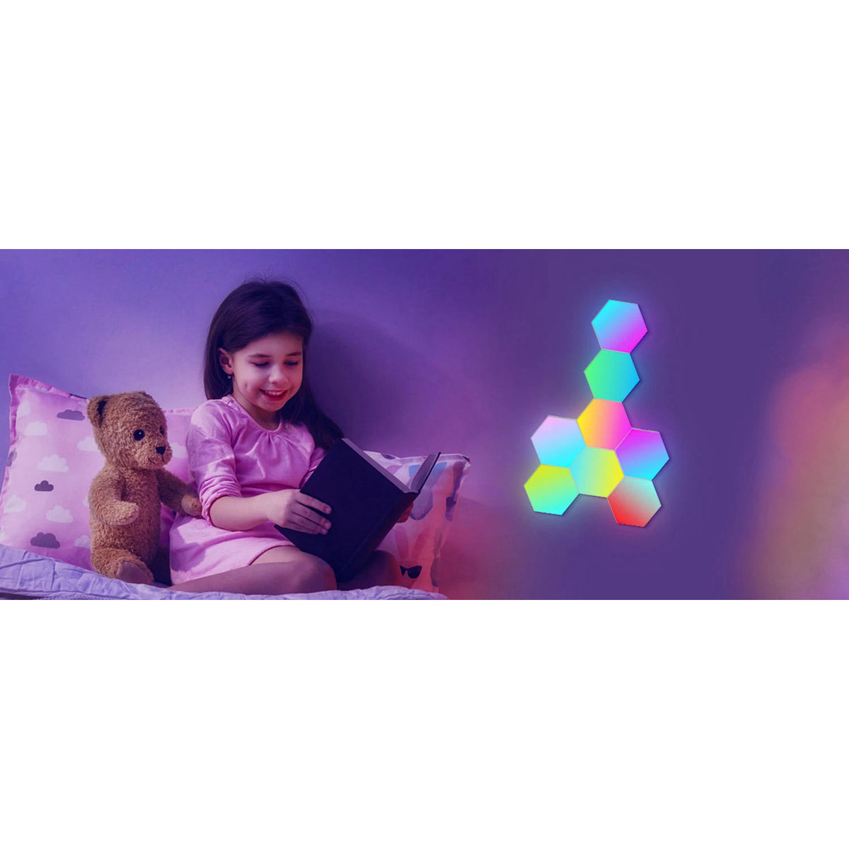 Hexagon LED wall panels with app and music sync – view 4