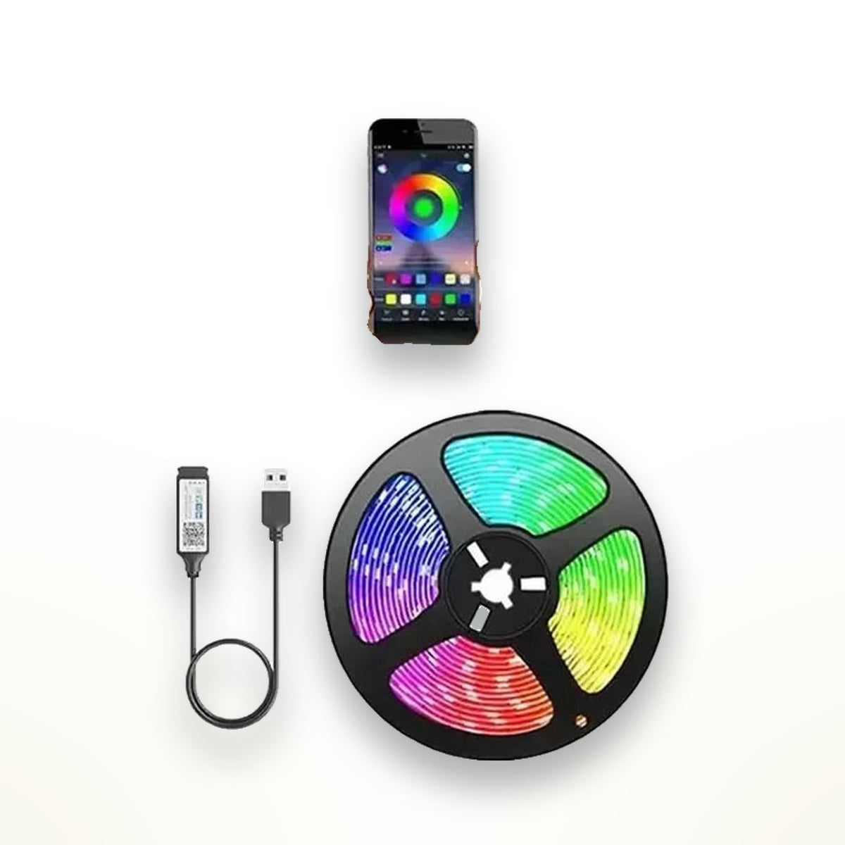 USB RGB LED strip with remote or Bluetooth, 1–5 m – view 4