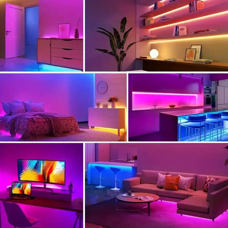 Adhesive RGB LED strip with app or remote, 5–20 m