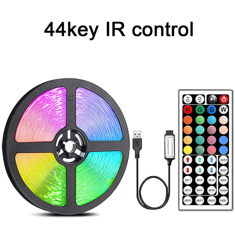 USB RGB LED strip with IR remote, 1–20 m