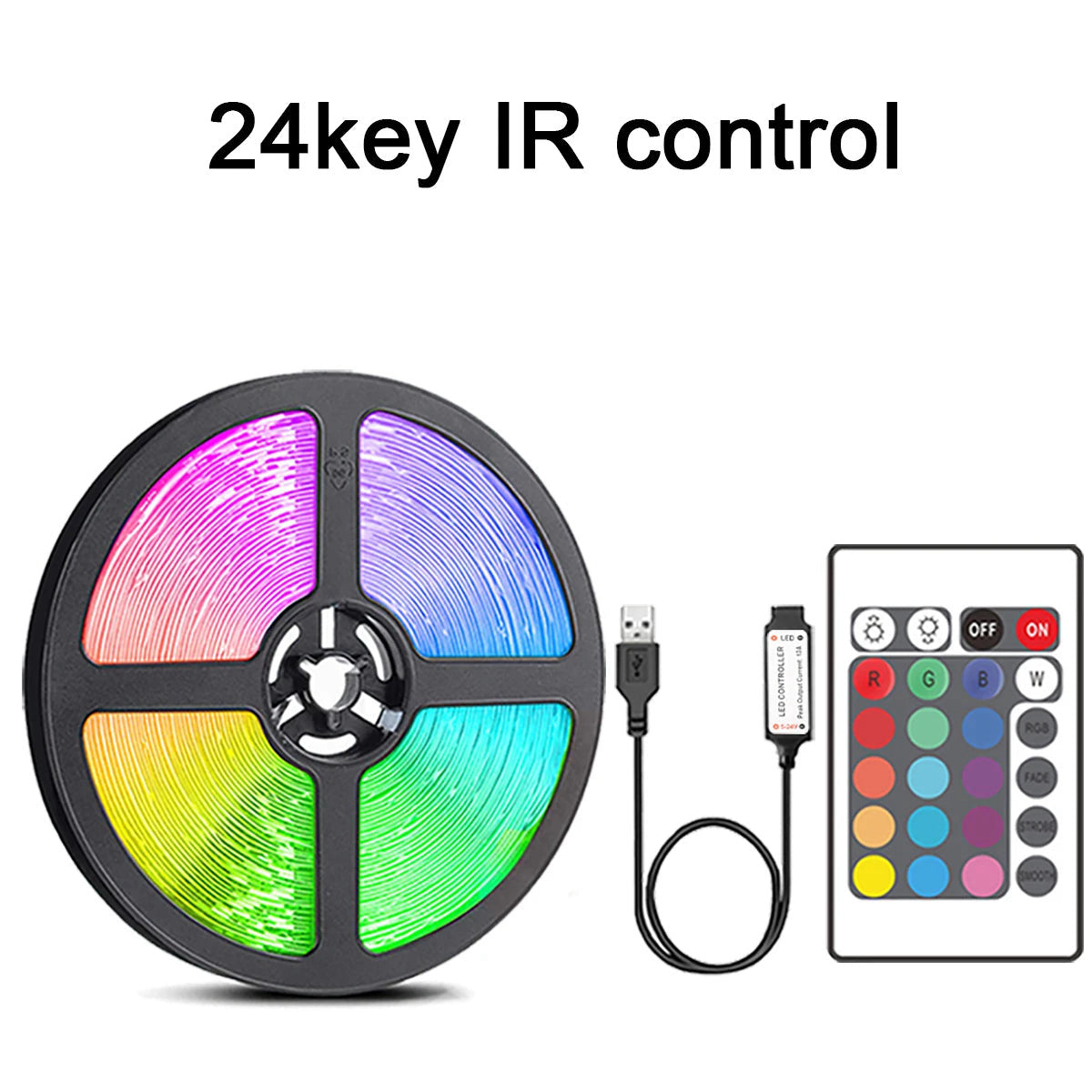 USB RGB LED strip with IR remote, 1–20 m – view 2