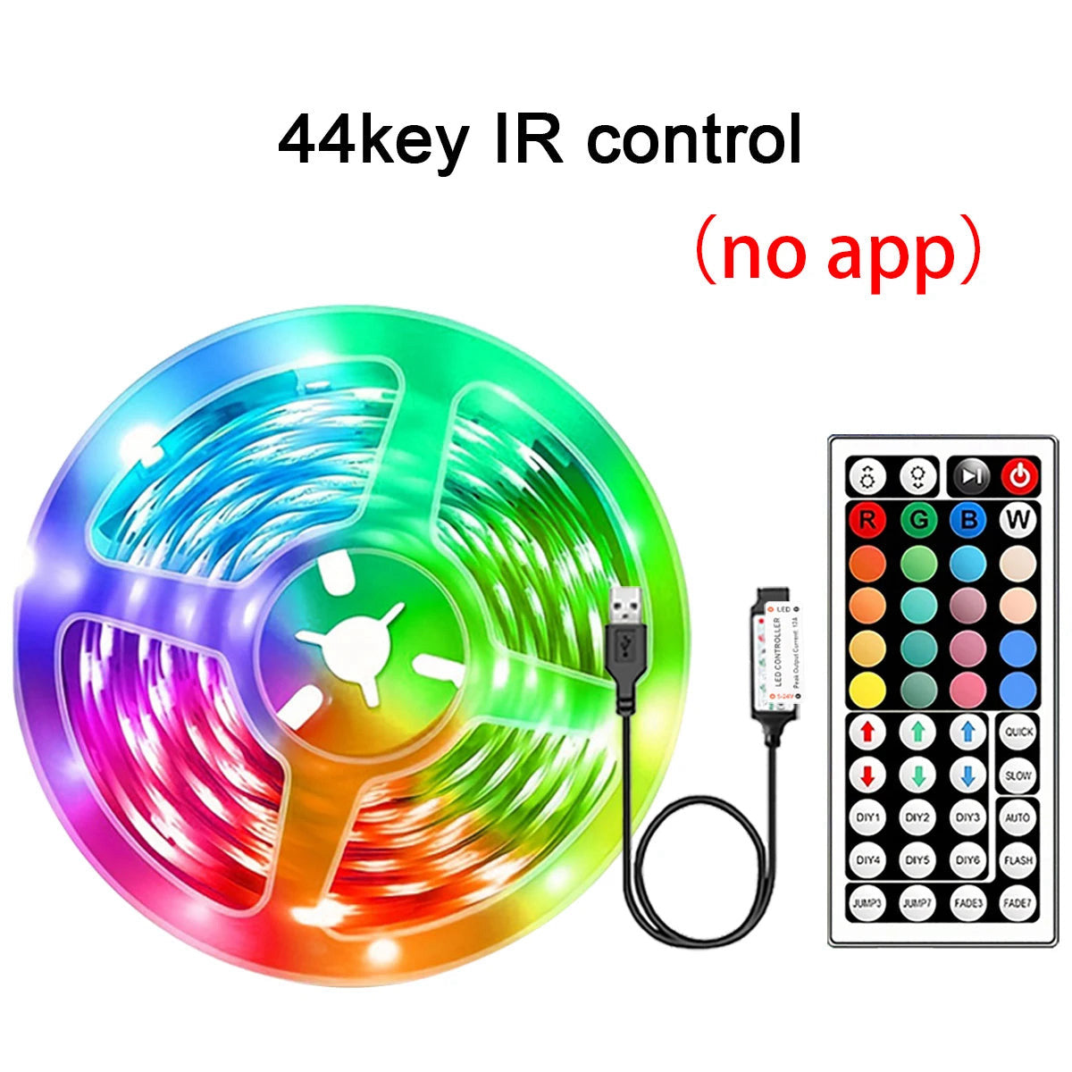 USB RGB LED strip with remote or app, 0.5–30 m – view 3