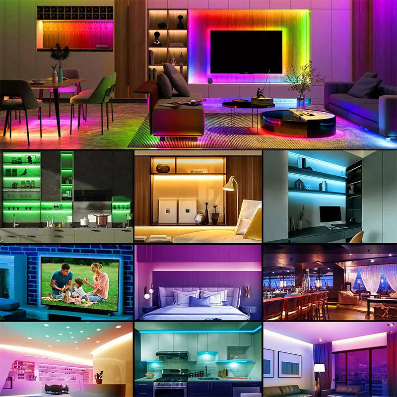 Bluetooth RGB LED tape light, USB, 1–5 m