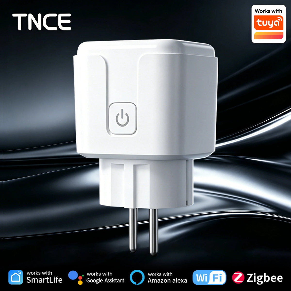 Tuya smart plug with energy monitoring, 16 A or 20 A