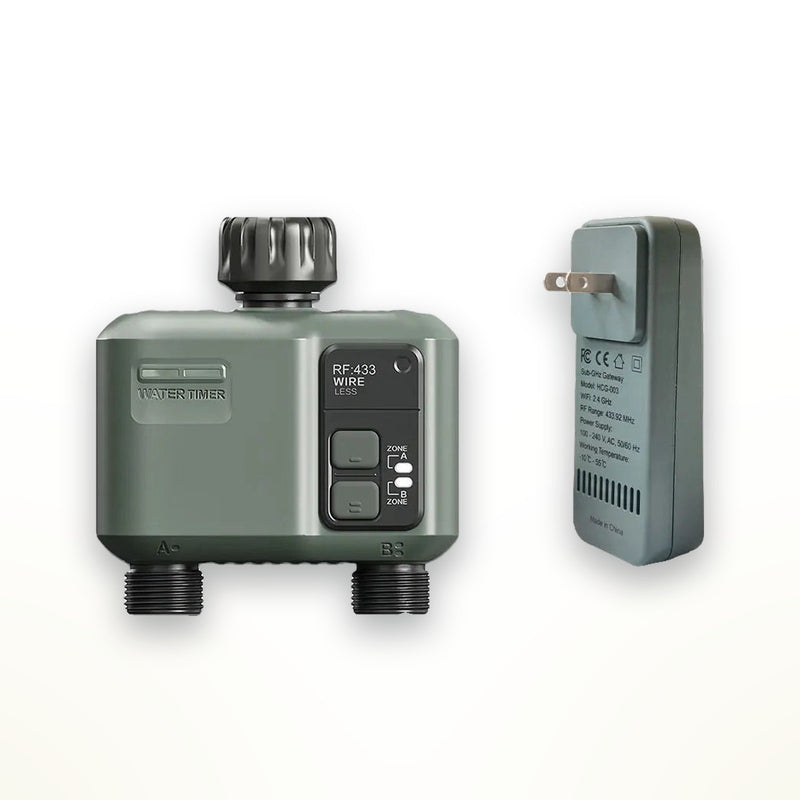 Smart 2-zone hose timer with Wi-Fi gateway, Tuya