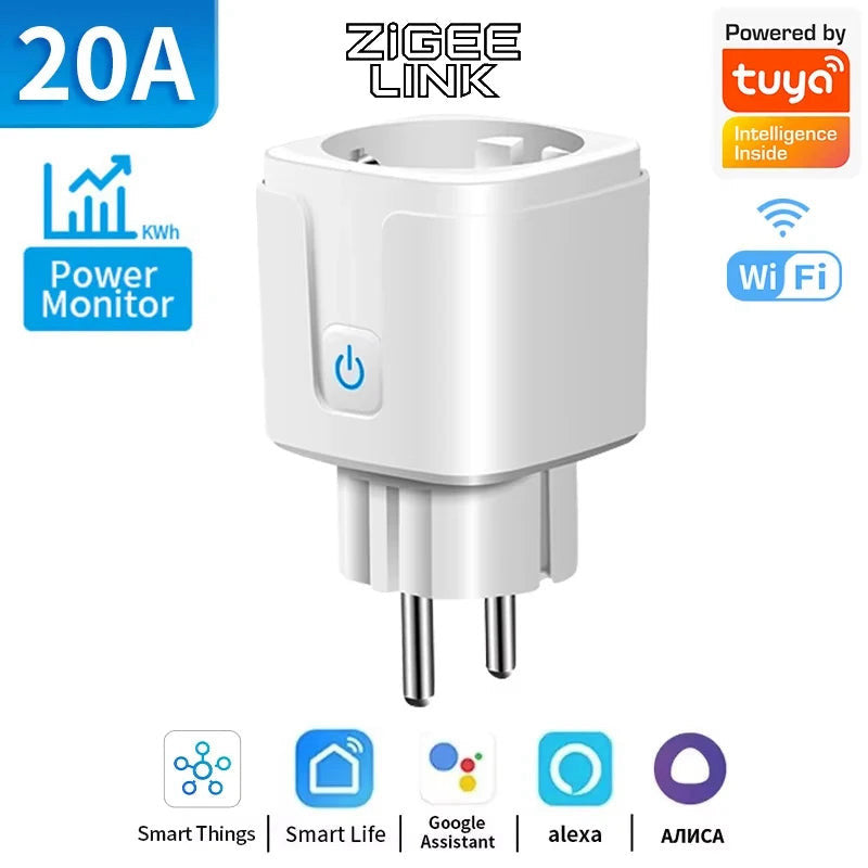 Smart plug with energy monitoring, Zigbee or Wi-Fi
