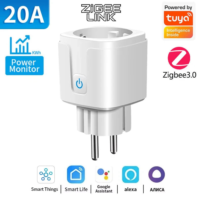 Smart plug with energy monitoring, Zigbee or Wi-Fi – view 2