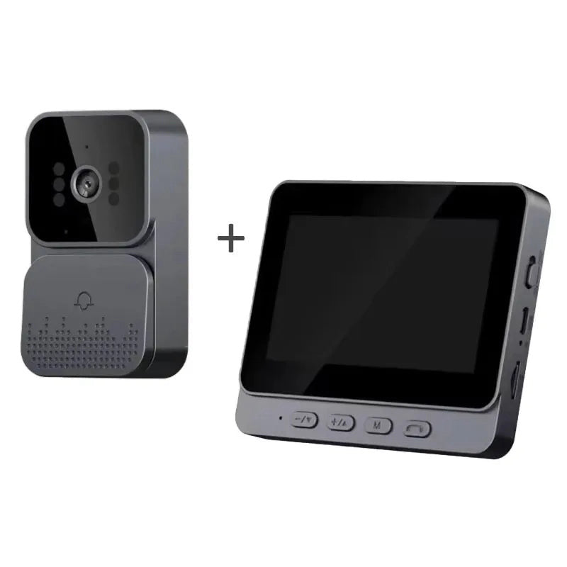 Wireless video doorbell with 4.3" monitor, no Wi-Fi needed