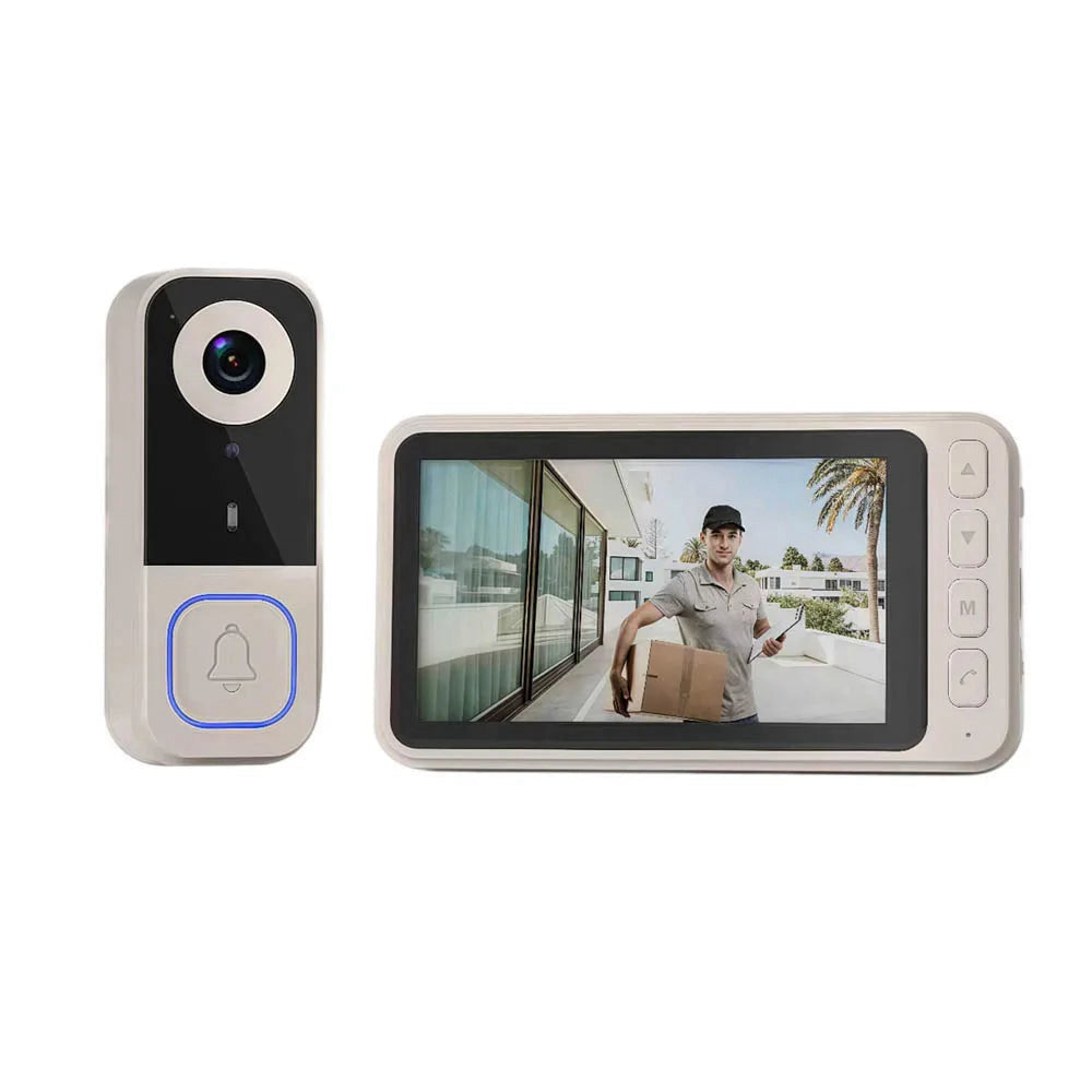 Wireless video doorbell with 4.3" monitor, 1080p