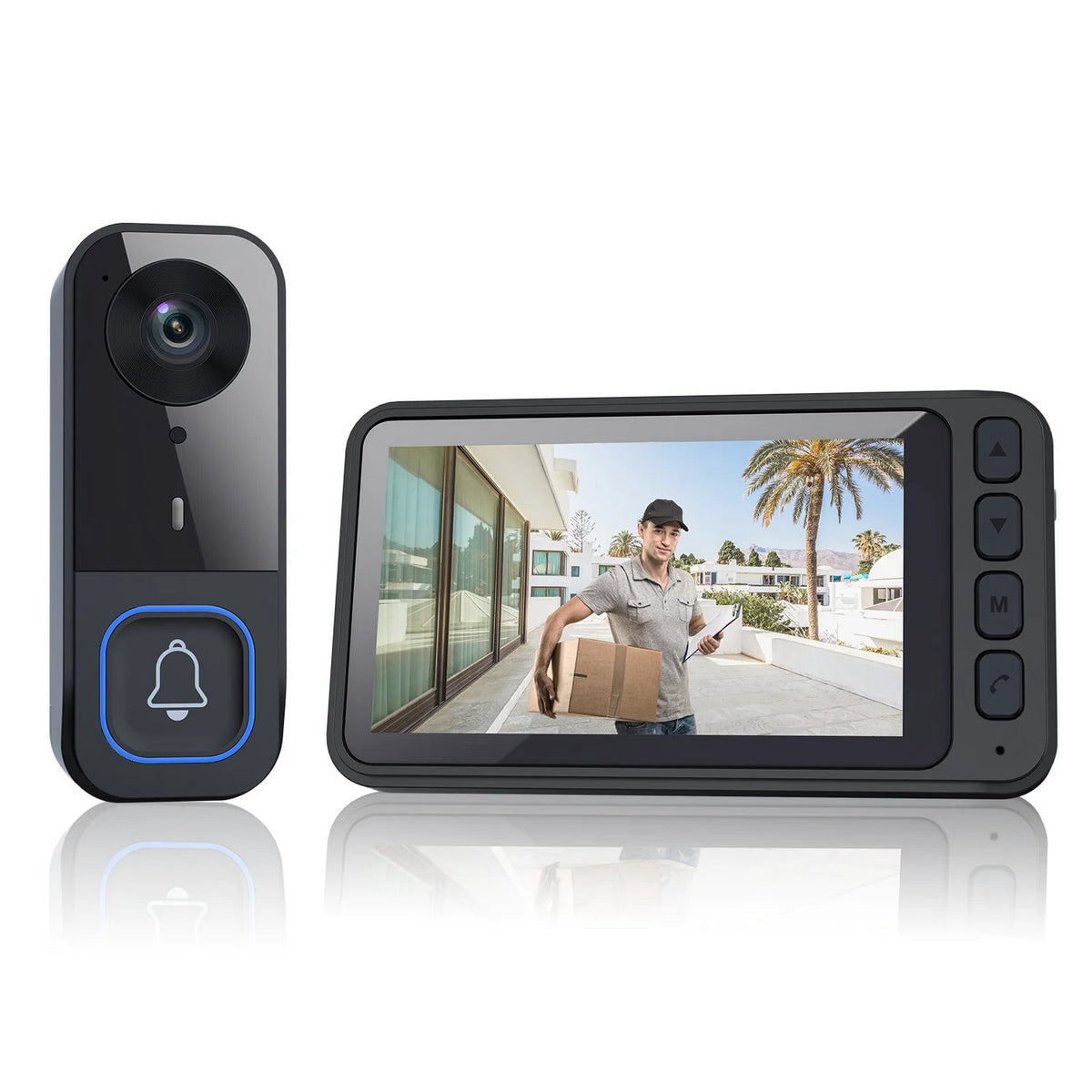 Wireless video doorbell with 4.3" monitor, 1080p – view 2