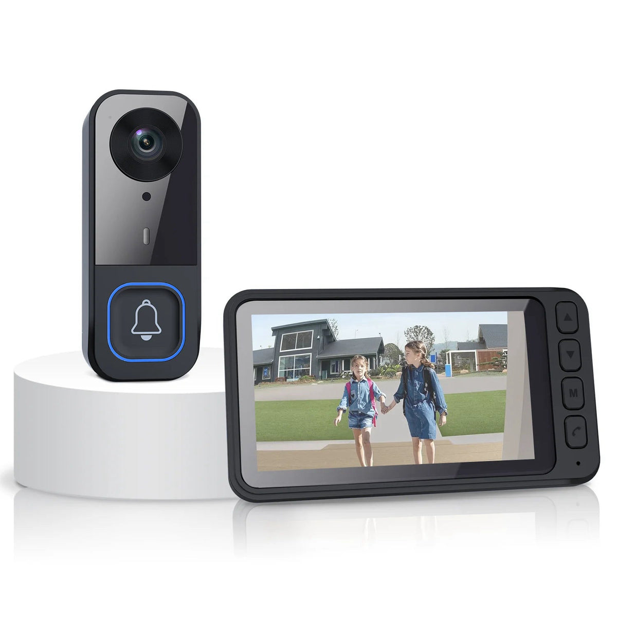 Wireless video doorbell with 4.3" monitor, 1080p – view 4
